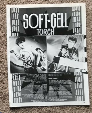 Soft Cell - Torch 1982 Full Page Lyric Poster Marc Almond