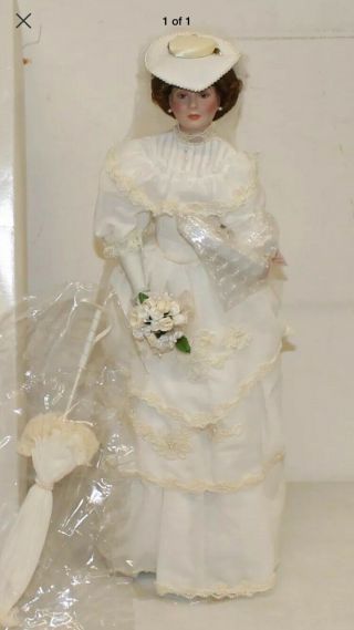 18 " Ashton Drake " Flora " 1900s Bride Doll By: Ellen H.  Williams Collect