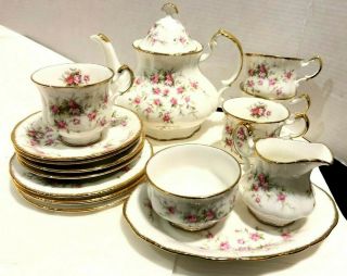 Paragon Victoriana Rose Set,  Teapot With Royal Albert Backstamp