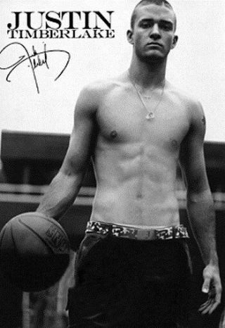 Justin Timberlake Poster Hot Sexy Basketball Shot 24x36