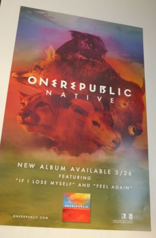 One Republic Native Album Promo Poster Print 2 Sided 14x22