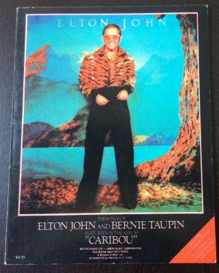 Caribou,  The Songs Of Elton John And Bernie Taupin Sheet Music Song Book (1974)