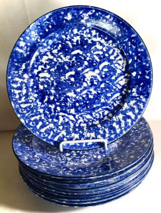 8 Stangl Blue Town And Country 10 1/2 " Dinner Plates