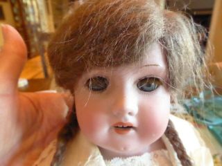 Bisque Head Doll Marked Germany 370 22 " With Muslin & Leather Body,  Blue Eyes