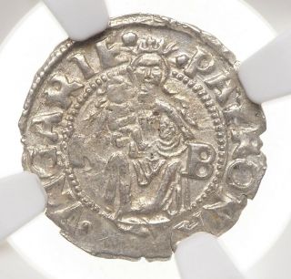 Hungary.  Ferdinand I,  Silver Denar,  1545 - Kb,  Ngc Ms63