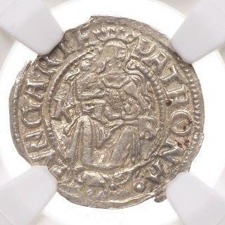 Hungary.  Ferdinand I,  Silver Denar,  1550 - Kb,  Ngc Ms63