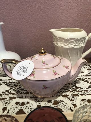 Antique Sadler Teapot Pink Rosebuds Perfect Made In England Pre 1927 Gift