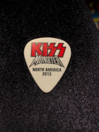 KISS Monster Tour Guitar Pick Green Eric Singer Signed North America 2013 Drums 3
