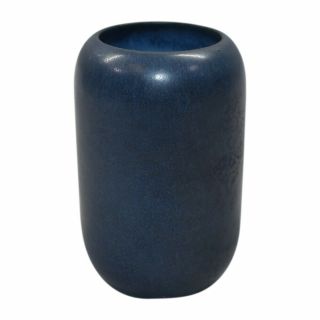 Marblehead Pottery Matte Blue Cylinder Vase Shape 108