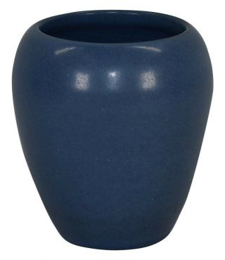 Marblehead Pottery Mottled Matte Blue Vase