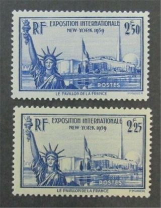 Nystamps France Stamp 372,  373 Og Nh $40