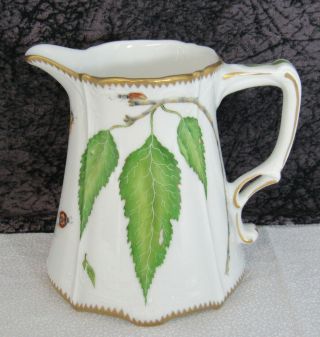 Anna Weatherley Green Leaf Porcelain Hand - Painted 28 Oz.  Pitcher Or Jug