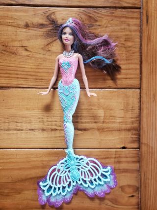 Barbie Magic Color Mermaid 2012 Mattel Doll Brown Brunette Hair Teresa Blue Pink