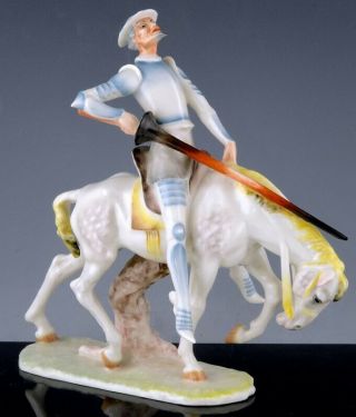 Vintage Art Deco Hutschenreuther Germany Porcelain Don Quixote Figure C Werner