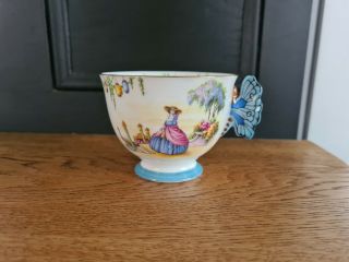 Rare Aynsley Venetian Lady Butterfly Handle Cup