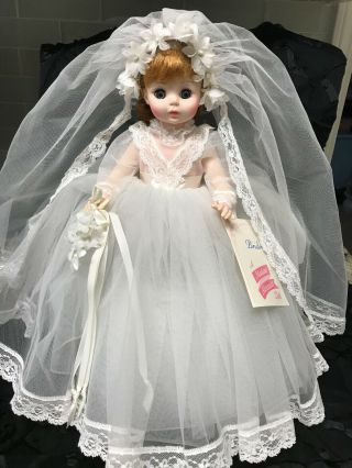 Vtg 13 " Madame Alexander Bride Doll Box Auburn Hair Blue Eyes 1570