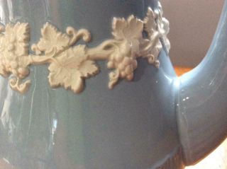 Wedgwood embossed Queensware cream on lavender shell edge coffee pot 2