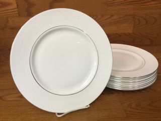 8 Royal Doulton Lace Point 10 3/4” Dinner Plates -