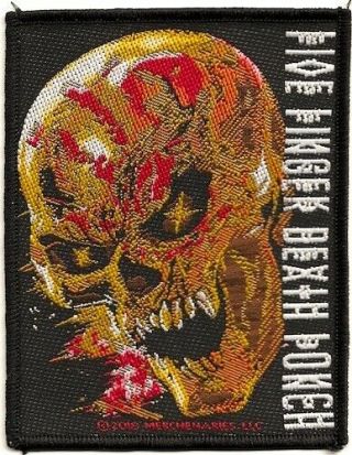 Official Merch Woven Sew - On Patch Rock 5 Five Finger Death Punch Justice To None