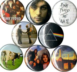 Pink Floyd 8 Pins Buttons The Wall Dark Side Of The Moon Syd Barrett Piper