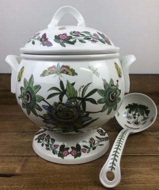 Vintage Portmeirion Botanic Garden 4 Liter Soup Tureen England With Lid Ladle