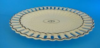 Antique Wedgwood Creamware Reticulated Platter Cake Plate Oval Basket Weave