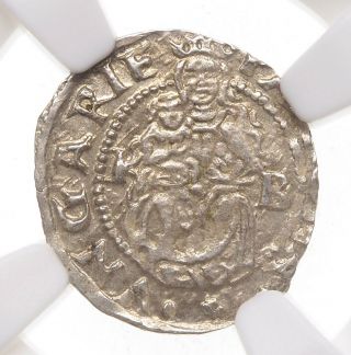 Hungary.  Ferdinand I,  Silver Denar,  1554 - Kb,  Ngc Ms62