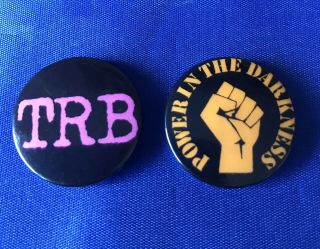 Trb (tom Robinson) Bundle Of 2 Vintage Pin Badges - 2 Designs - Punk - 1970 