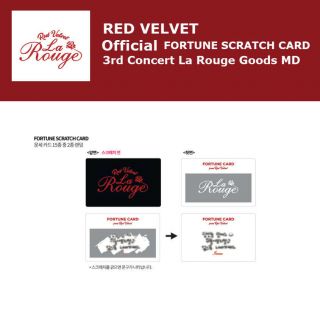 Red Velvet Official Fortune Scratch Card Only Concert La Rouge Goods Md Select