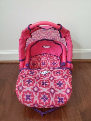 Graco Baby Doll Pretend Carrier Car Seat Fits 12 " - 18 " Travel Euc
