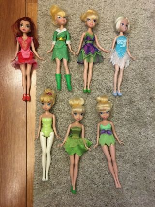 Disney Fairies Dolls By Jakks Pacific - Tinkerbell (x5),  Periwinkle,  Rosetta