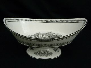 Creil Black Lion Head Centerpiece Oval Boat Bowl By Mottahedeh Italy S.  5063 3