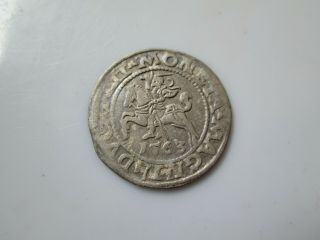 Poland Medieval 16 Century Silver Coin 1/2 Grozs 1563 Sigismund - August