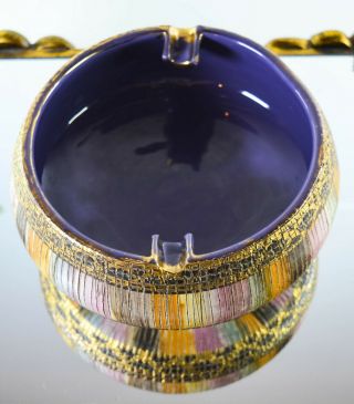 Mid Century Italian Ceramic Aldo Londi Bitossi Sgraffito & Multi - Color Bowl