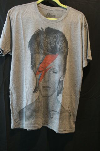David Bowie Ziggy Stardust T Shirt.  Mens.  Size Xl.  Gray.  Never Worn.