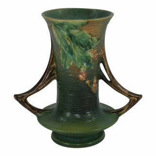 Roseville Pottery Bushberry Green Vase 34 - 8