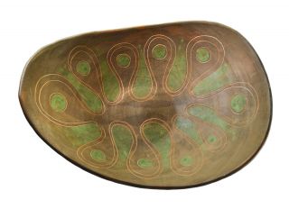 Mid Century Italian Ceramic Bowl By Arturo Vallenti,  Abstract Design,  Fab,  Signed