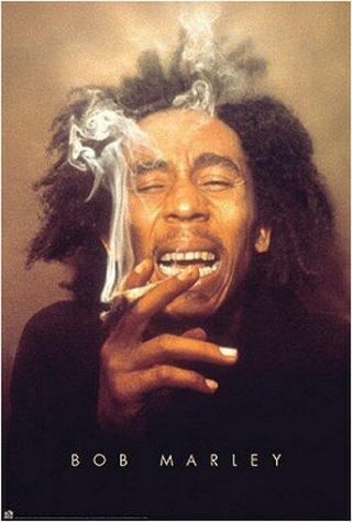 Bob Marley Poster - Smoking Pot - Reggae Jamaica 24x36 - Print Image Photo