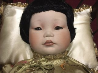 1987asian Reclining Large Bisque Regal Chinese Imperial Baby Doll Ching Dynasty