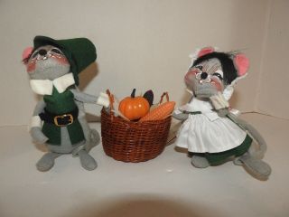 Annalee Mobility 7 In Thanksgiving Pilgrim Mouse Pair Doll 3050