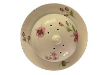 Limoges D.  Porthault Stunning Pink Floral Large Plate & Matching Dome Cover