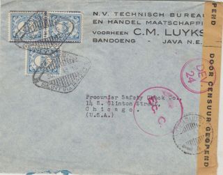 8) Dutch East Indies - Nederlands Indie Advertising / Censor Cover 1941 To Usa