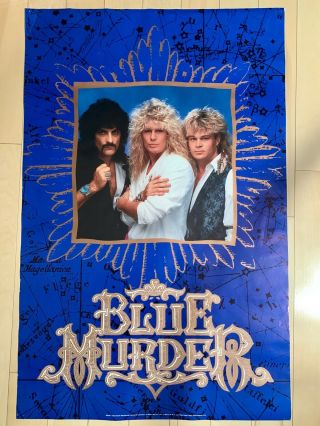 Vintage 1989 Blue Murder Poster 22 X 34 Inch John Sykes Whitesnake Official