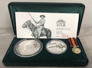Australians War Boer War 1899 - 1902 Silver Coins And Medallion Tribute Series
