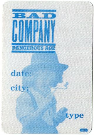 Bad Company 1988 Age Concert Tour Backstage Pass Authentic Otto