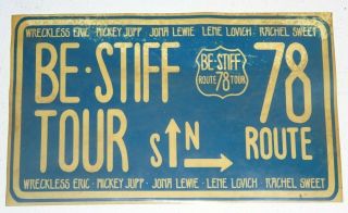 Be Stiff Route 78 Tour Window Laminate Wreckless Eric Jona Lewie Lene Lovich Etc