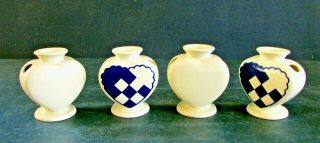 Four Royal Copenhagen Fajance Heart Candle Holder / Vases By Hans Henrik Hansen
