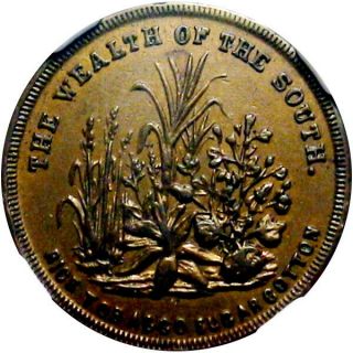 1860 Wealth Of The South Pro Confederate Breckinridge Civil War Token Ngc