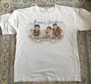 Jona Brothers World Tour (2009) Official T Shirt Youth Size L/adult S White