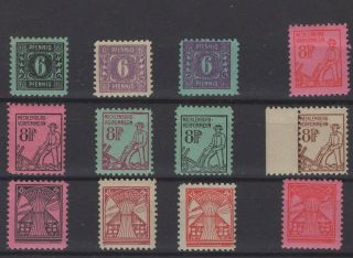 Soviet Occupational Zones,  Stamps,  1945,  Mi.  8 - 19